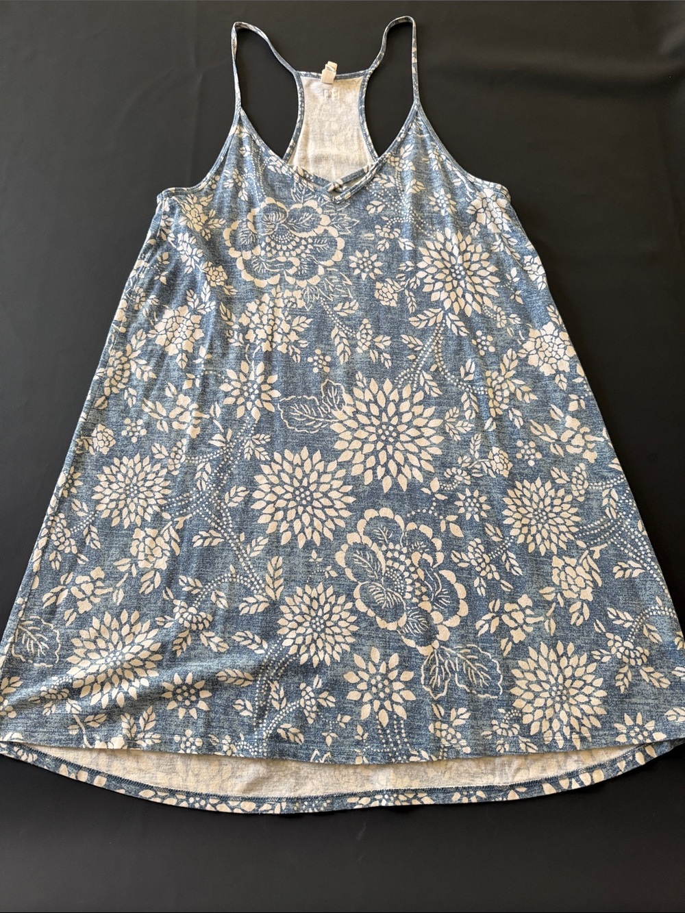 Billabong Blue and White Floral Racerback Mini Dress